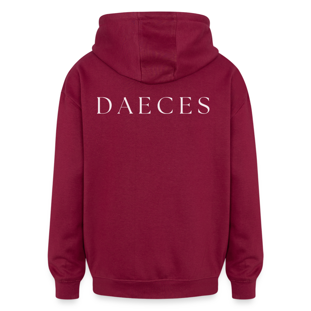 DAECES - Classic Oversized Unisex Hoodie - Burgunderrot