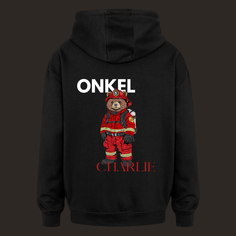 DAECES - Oversized Unisex Hoodie mit firefighter Bär